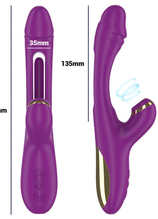 INTENSE - ATENEO WIEDERAUFLADBARER MULTIFUNKTIONSVIBRATOR 7 VIBRATIONEN MIT LILA SCHWINGENDER UND SAUGEN ZUNGE