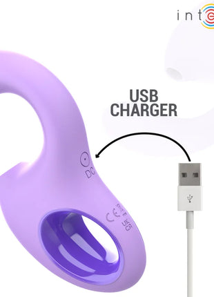 Violettfarbener silikonring-vibrator baxter intense mit usb-ladegerät für intensive stimulation
