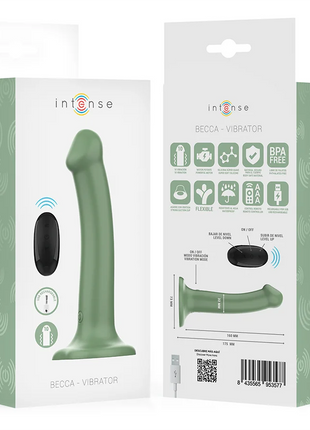 INTENSE - BECCA VIBRATOR MIT SAUGNAPF 10 VIBRATIONEN GRÜNE FERNBEDIENUNG