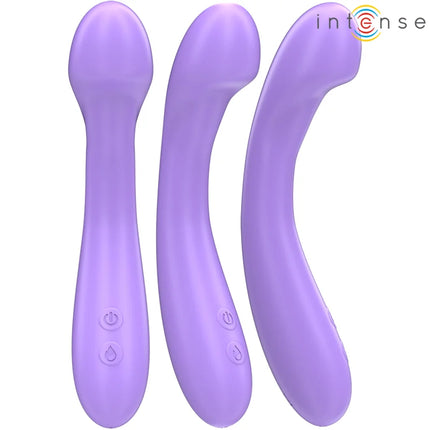 Drei lavendelfarbene silikonvibratoren intense becky 19 cm mit heizfunktion ergonomisch und 7 vibrationsstufen