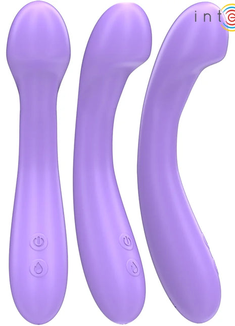 Drei lavendelfarbene silikonvibratoren intense becky 19 cm mit heizfunktion ergonomisch und 7 vibrationsstufen