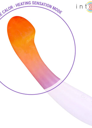 Intense becky vibrator 19 cm heizbar mit 7 vibrationsmodi, gradient orange-lila silikonkopf und weißem griff