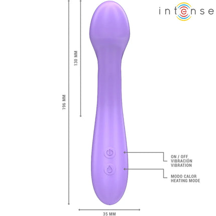 Lila intense becky vibrator 19 cm mit heizfunktion und 7 vibrationen aus glattem silikon ergonomisch gestaltet