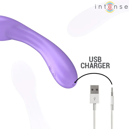Violetter intense becky vibrator 19 cm mit glattem, gebogenem design und integriertem usb ladeport