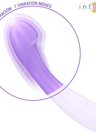 Intense becky vibrierender 19 cm keramischer silikonvibrator lila mit gebogenem, spitz zulaufendem kopf und 7 vibrationen