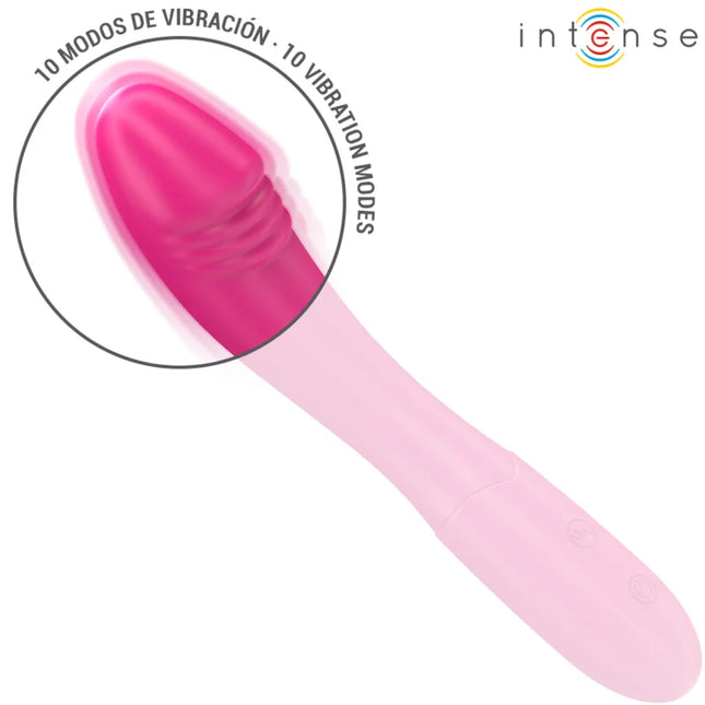 Pink silikon vibrator mit flexiblem ergonomischem griff und 10 vibrationsstufen von belinda intensiv