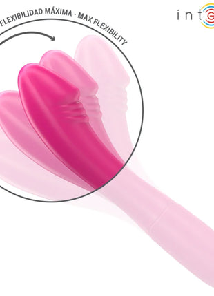 Intense belinda vibrator 19 cm flexible aus pinkem silikon mit gebogenem, zugespitztem kopf und glattem griff