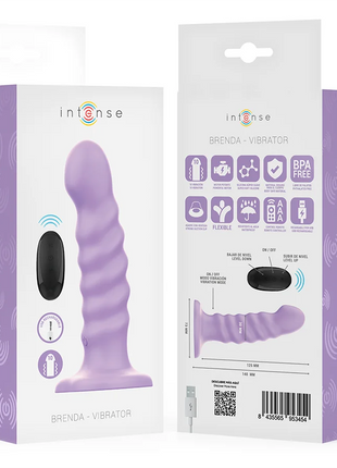 INTENSE - BRENDA VIBRATOR GRÖSSE M SPIRALENDESIGN 10 VIBRATIONEN LILA FERNBEDIENUNG
