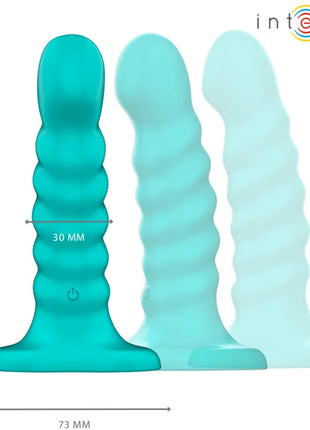 INTENSE - BUFFY VIBRATOR GRÖSSE S SPIRALE DESIGN 10 VIBRATIONEN BLAU FERNBEDIENUNG