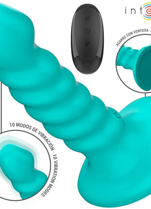 INTENSE - BUFFY VIBRATOR GRÖSSE S SPIRALE DESIGN 10 VIBRATIONEN BLAU FERNBEDIENUNG