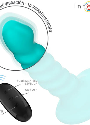 INTENSE - BUFFY VIBRATOR GRÖSSE S SPIRALE DESIGN 10 VIBRATIONEN BLAU FERNBEDIENUNG