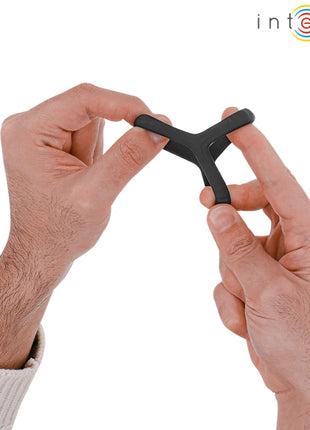 Schwarzer silikon stressreliever y-förmig von intense modell carson doppelter penisring aus silikon schwarz