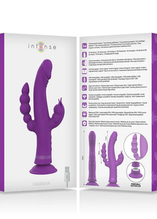 INTENSE - CASANOVA RABBIT SILIKONVIBRATOR DREIFACHMOTOR LILA - Rabbit-Vibratoren