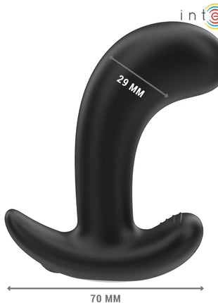 Schwarzer silikon analplug intense mit ergonomischem design und fernbedienung für 10 vibrationen