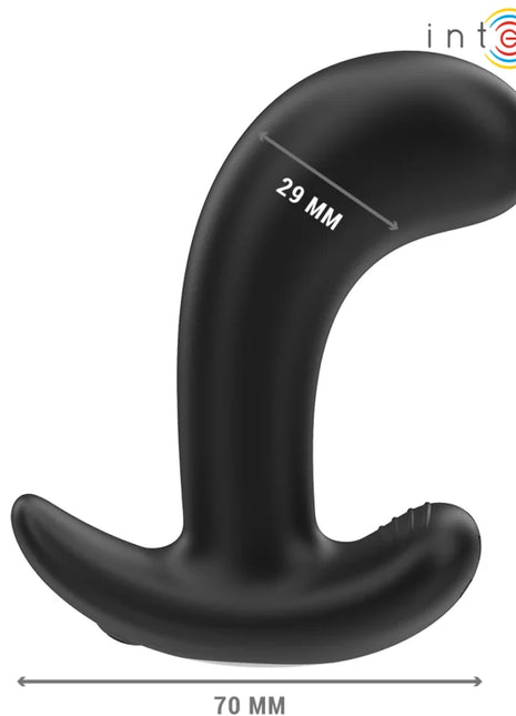Schwarzer silikon analplug intense mit ergonomischem design und fernbedienung für 10 vibrationen