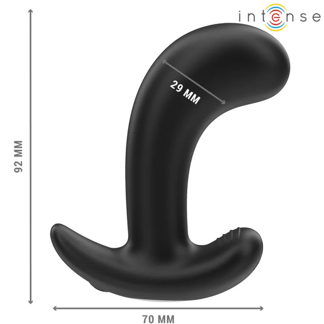 Schwarzer silikon analplug intense mit ergonomischem design und fernbedienung für 10 vibrationen