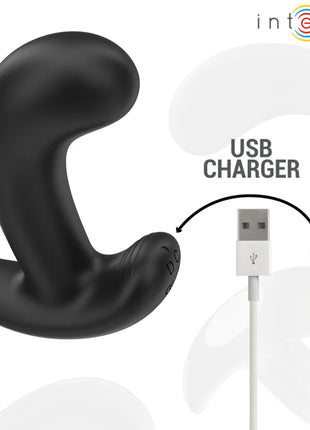 Schwarzer silikon vibrierender intense chandler analplug mit usb-ladekabel und fernbedienung