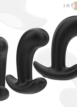 Schwarze silikon analplugs von intense mit glatten kurven ergonomischem design und fernbedienung