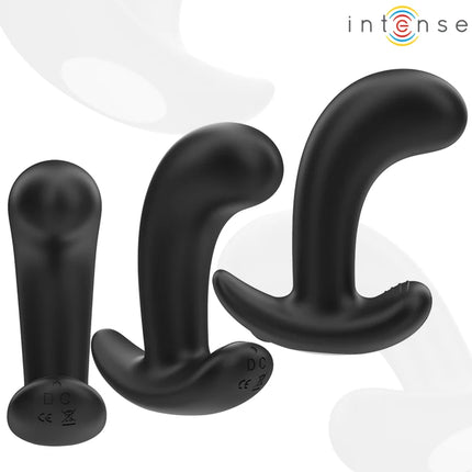 Schwarze silikon analplugs von intense mit glatten kurven ergonomischem design und fernbedienung