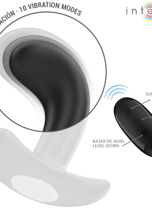 Intense chandler analplug aus schwarzem und weißem silikon mit 10 vibrationsmodi und fernbedienung
