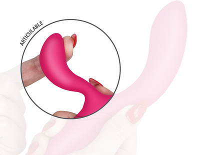 Intense charly beweglicher vibrationsstimulator aus rosa silikon mit glattem, geschwungenem design
