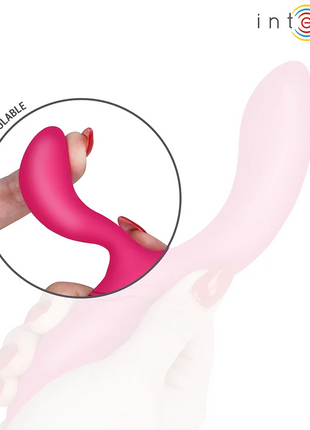 Intense charly beweglicher vibrationsstimulator aus rosa silikon mit glattem, geschwungenem design