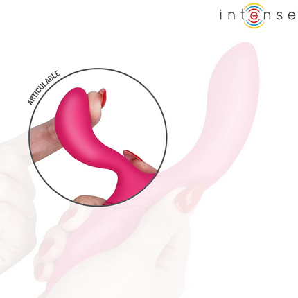 Intense charly beweglicher vibrationsstimulator aus rosa silikon mit glattem, geschwungenem design