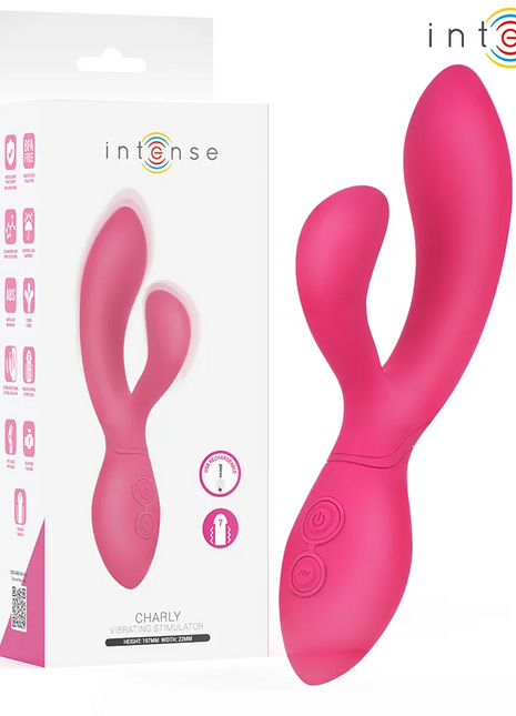 Pink intensiver charly vibrationsstimulator mit glattem, ergonomischem design und dualer tastensteuerung