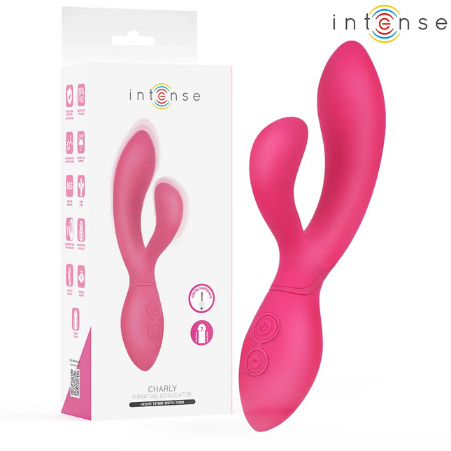 Pink intensiver charly vibrationsstimulator mit glattem, ergonomischem design und dualer tastensteuerung