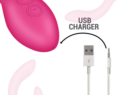 Intense charly beweglicher vibrationsstimulator in pink mit zwei steuerknöpfen und usb-ladegerät