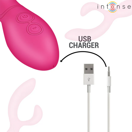 Intense charly beweglicher vibrationsstimulator in pink mit zwei steuerknöpfen und usb-ladegerät