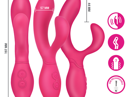 Intense charly beweglicher vibrationsstimulator aus rosa silikon mit drei designs und usb wiederaufladbar