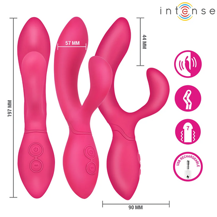 Intense charly beweglicher vibrationsstimulator aus rosa silikon mit drei designs und usb wiederaufladbar