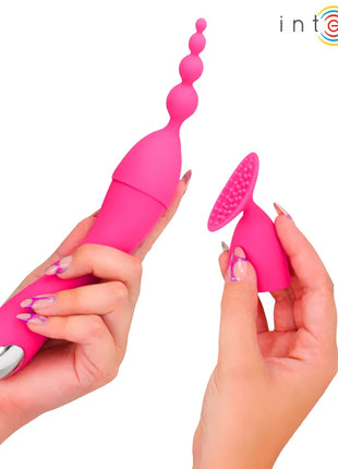 INTENSE - CHER VIBRATOR MIT 20 MUSTER UND AUSTAUSCHBAREN AUFSÄTZEN