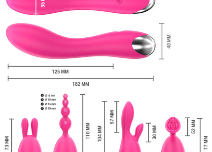 INTENSE - CHER VIBRATOR MIT 20 MUSTER UND AUSTAUSCHBAREN AUFSÄTZEN