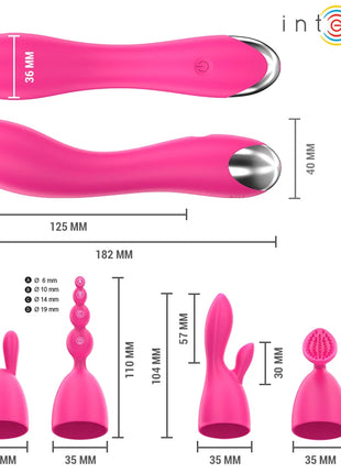 INTENSE - CHER VIBRATOR MIT 20 MUSTER UND AUSTAUSCHBAREN AUFSÄTZEN