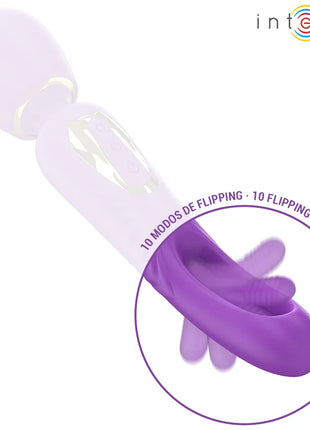 Intense christy vibrirender stab mit schnappender zunge purple und durchsichtiges silikon dual vibratormodus