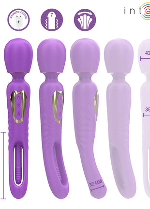 Purple intense christy vibrierender stab mit schnappender zunge mit goldakzentierter bedienung und strukturierter grifffläche