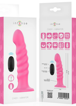 INTENSE - CINDY VIBRATOR GRÖSSE L SPIRALENDESIGN 10 VIBRATIONEN ROSA FERNBEDIENUNG