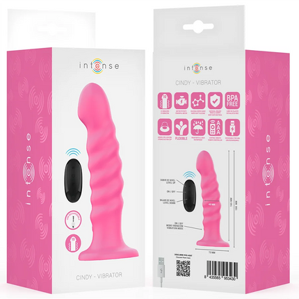 INTENSE - CINDY VIBRATOR GRÖSSE L SPIRALENDESIGN 10 VIBRATIONEN ROSA FERNBEDIENUNG