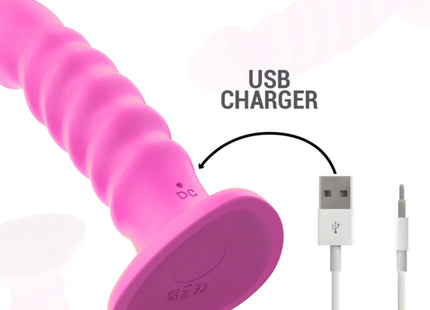 INTENSE - CINDY VIBRATOR GRÖSSE L SPIRALENDESIGN 10 VIBRATIONEN ROSA FERNBEDIENUNG