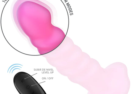 INTENSE - CINDY VIBRATOR GRÖSSE L SPIRALENDESIGN 10 VIBRATIONEN ROSA FERNBEDIENUNG