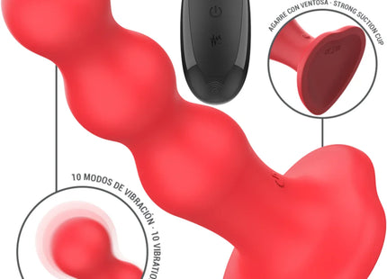 INTENSE - CODY VIBRATOR MIT SAUGNÄPFEN ROTE FERNBEDIENUNG