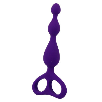 Lila silikon analplug intensive danti anaflieder mit tropfenförmigem griff und drei abgerundeten segmenten