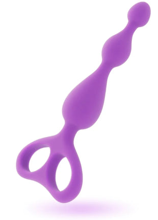 Lila silikon analplug intense danti analflieder mit texturiertem, segmentiertem körper und zwei schlaufengriff