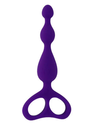 Purple silikon analplug intense danti analflieder mit tropfenförmigem griff und drei runden segmenten