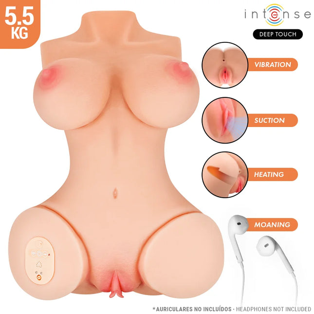 INTENSE DEEP TOUCH - VERO TORSO ANUS UND VAGINA MIT SAUG- WÄRME- VIBRATIONS- UND STIMMEFFEKTEN MIT FERNBEDIENUNG 5,5 KG
