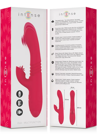 INTENSE - DUA MULTIFUNKTIONS-WIEDERAUFLADBARER AUF- UND AB-VIBRATOR MIT ROTER ZUNGE