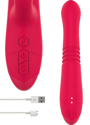 INTENSE - DUA MULTIFUNKTIONS-WIEDERAUFLADBARER AUF- UND AB-VIBRATOR MIT ROTER ZUNGE