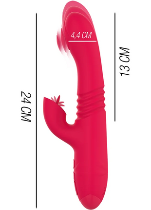 INTENSE - DUA MULTIFUNKTIONS-WIEDERAUFLADBARER AUF- UND AB-VIBRATOR MIT ROTER ZUNGE
